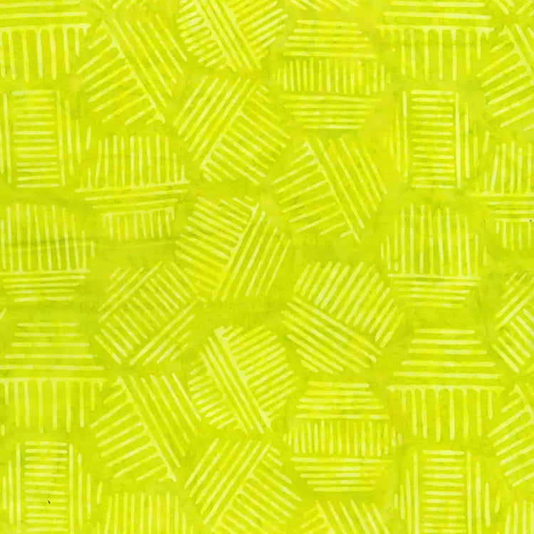 Hexies Citrus Green Cotton Fabric - 44"/45" Per Yard