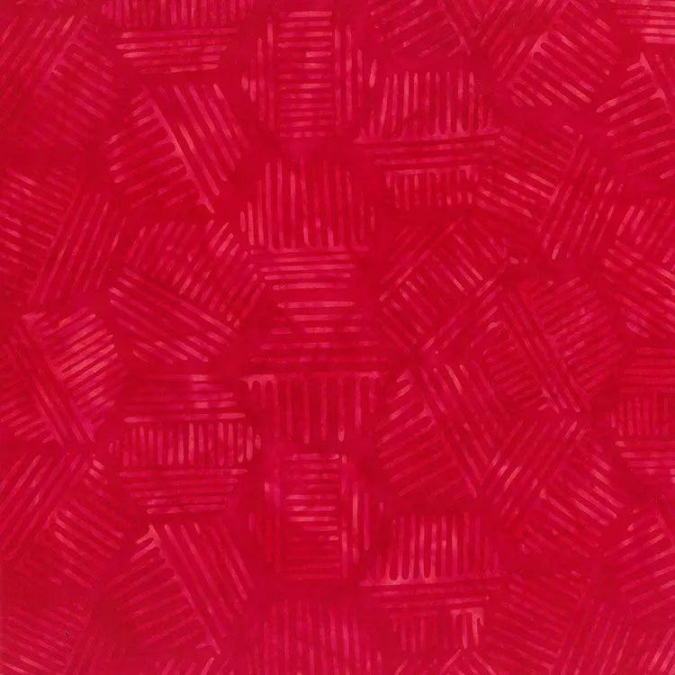 Tissu en coton rouge à lèvres Hexies 44"/45" par yard