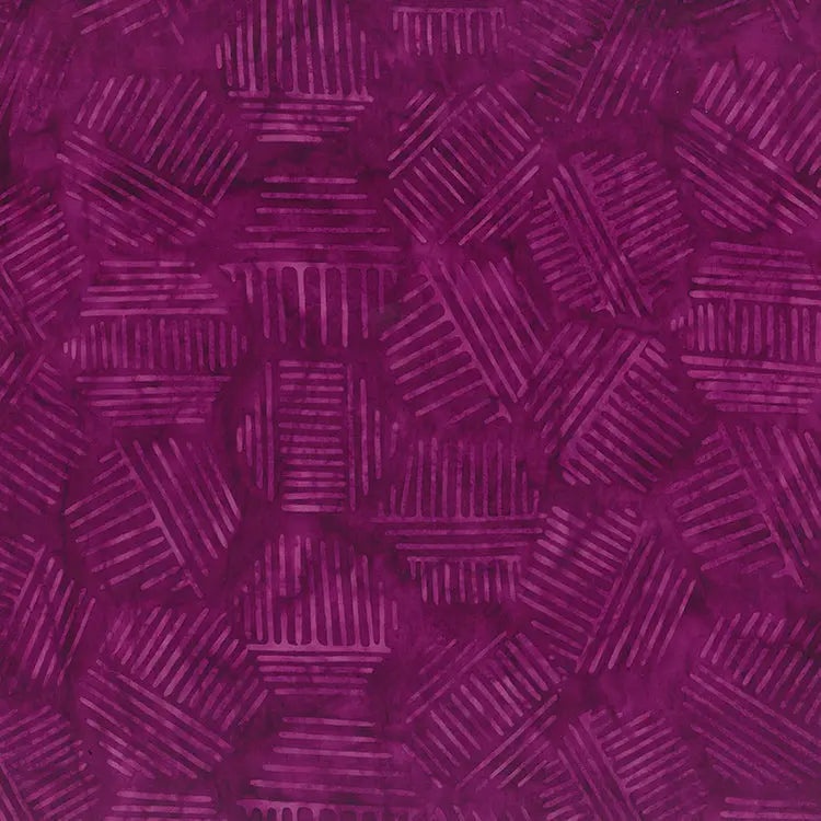 Hexies Purple Pansy Cotton Fabric 44"/45" Per Yard