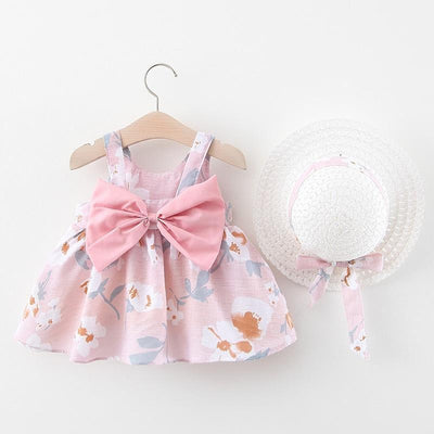 Modern Baby Girl Summer Dress with Hat for Special Occasions