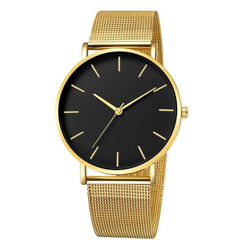 Montre décontractée à quartz pour homme STEVVEX avec bracelet en maille en acier inoxydable