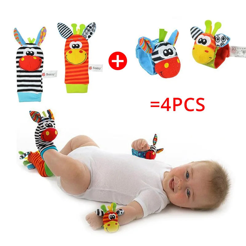 Sonajeros Suaves de Peluche Sozzy - Set de 4 Piezas