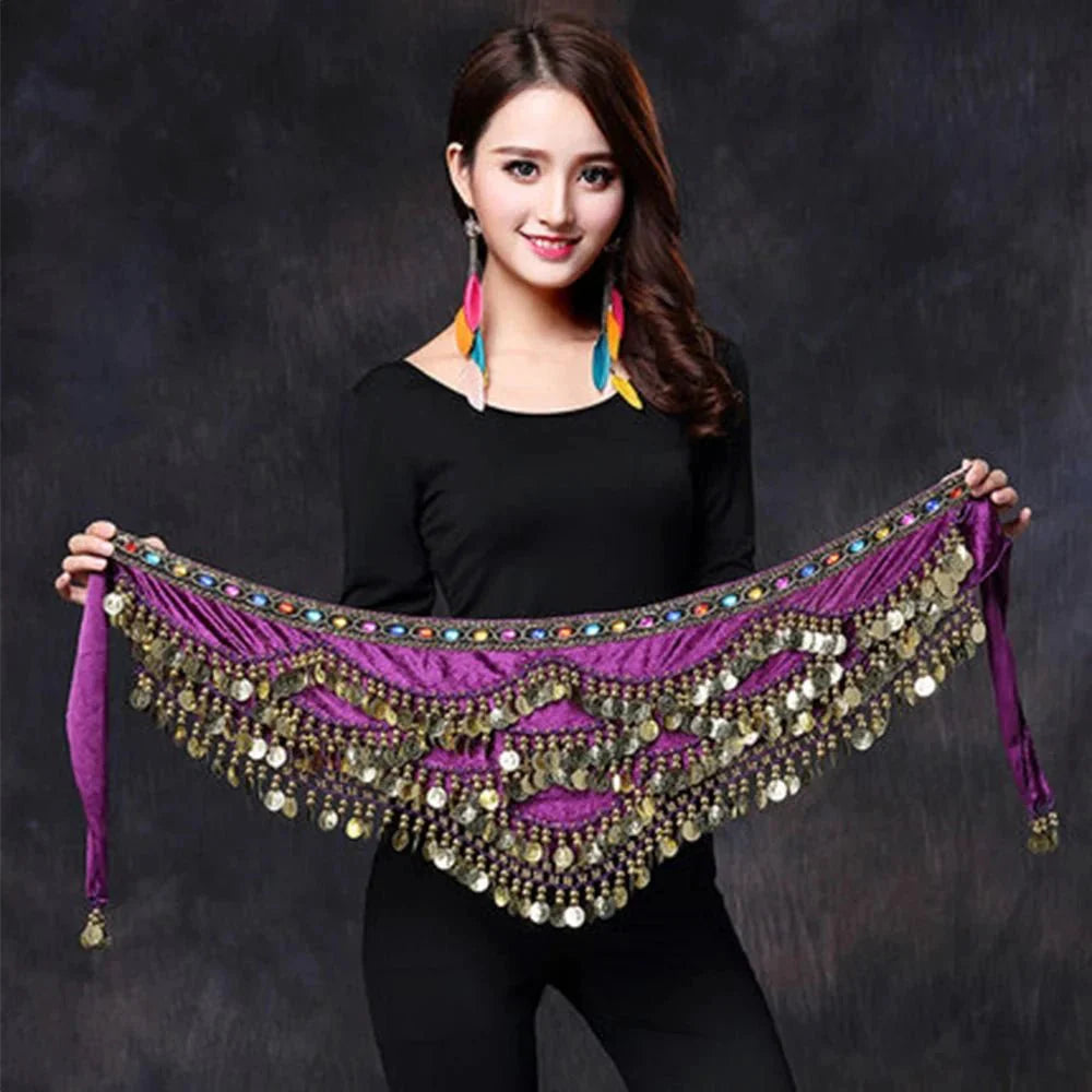 Vila&Yomi Premium Belly Dance Belt with Crystal Accents