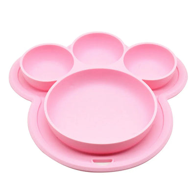Kids Bear Paw Silicone Feeding Plate - Safe & Fun Tableware
