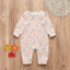 Floral Dinosaur Car Printed Baby Romper - Long Sleeve