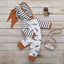 Ensemble de Vêtements pour Nouveau-né - Barboteuses en Plumes & Pantalons Rayés