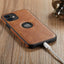 Coque de téléphone en cuir PU de luxe pour iPhone - Protection élégante