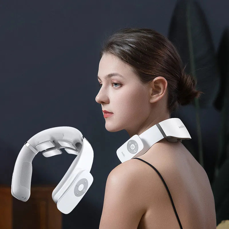 Youpin Jeeback G3 Electric Wireless Neck Massager TENS Pulse Relieve Neck Pain 4 Head Vibrator Heating Cervical Massage Tools - Korvel