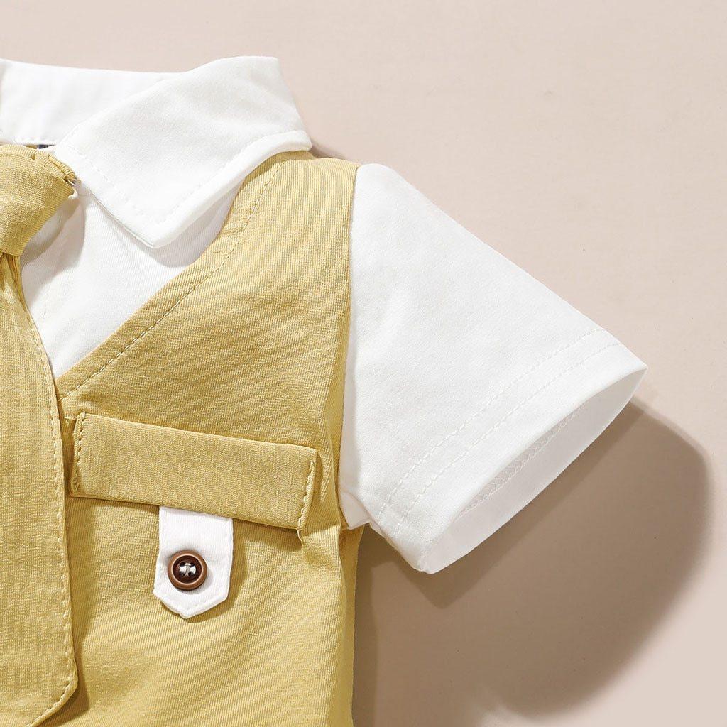 Combinaison de Luxe Moderne pour Bébé - Combinaison à Manches Courtes pour Garçons