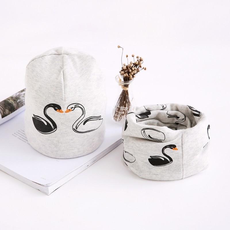 Adorable Star Print Cotton Hat & Scarf Set for Kids - Korvel
