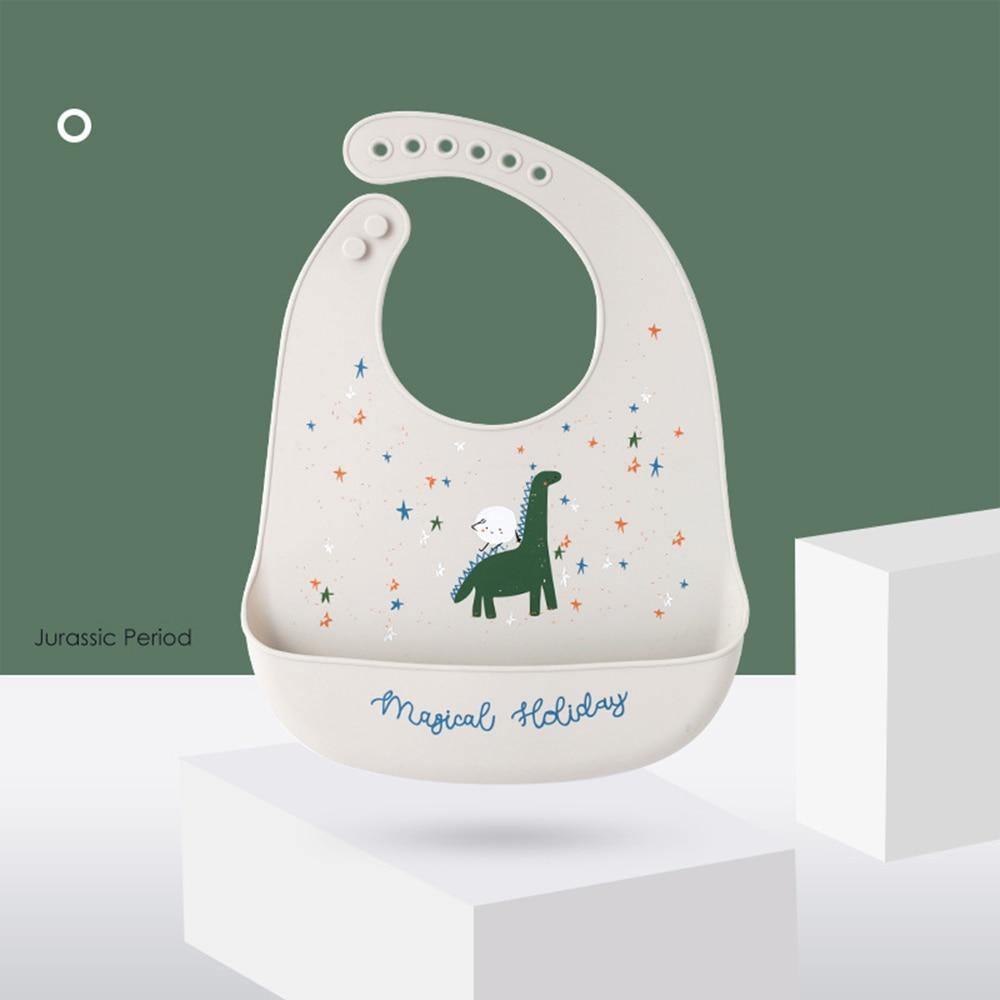 Bavoir en silicone imperméable ajustable pour bébés et enfants