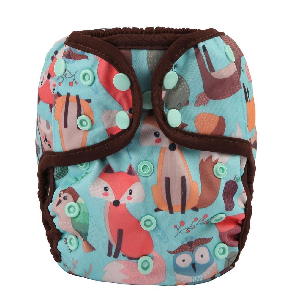 Couche en tissu pour bébé ajustable à taille unique avec double gousset