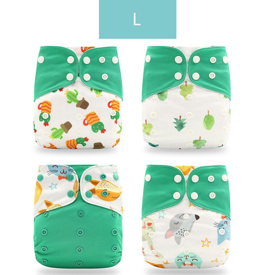4PCS Eco-friendly Adjustable Cloth Diapers Set for Babies