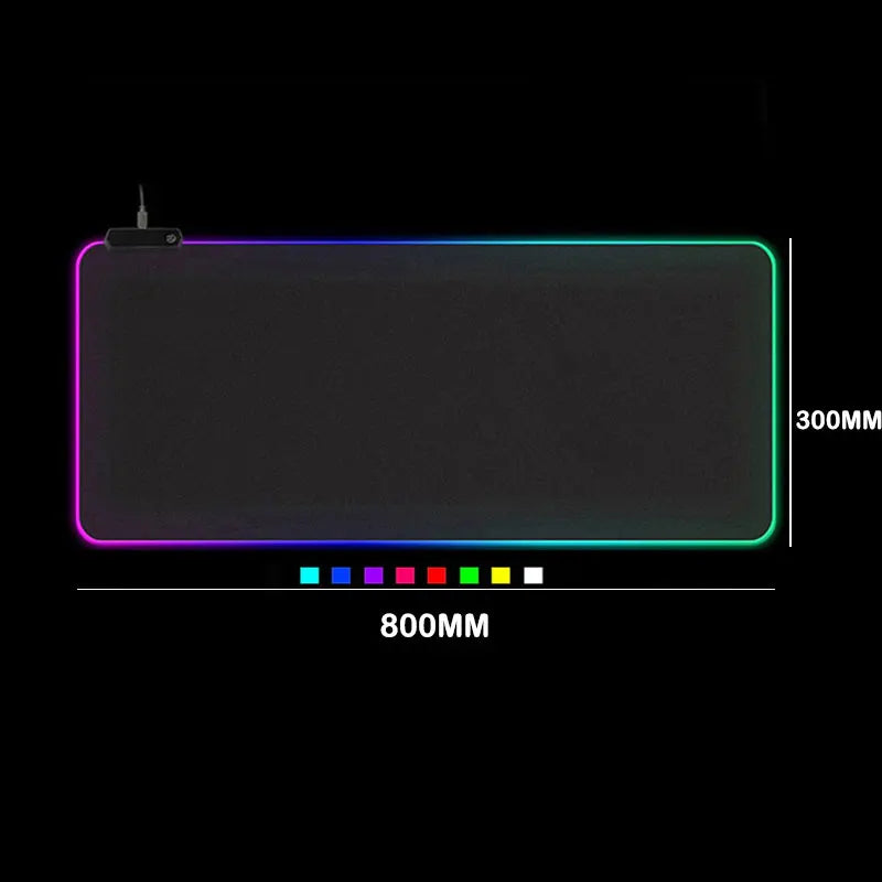 LED Light Gaming Mouse Pad RGB Large Keyboard Cover Non-Slip Rubber Base Computer Carpet Desk Mat PC Game Mouse Pad - Korvel