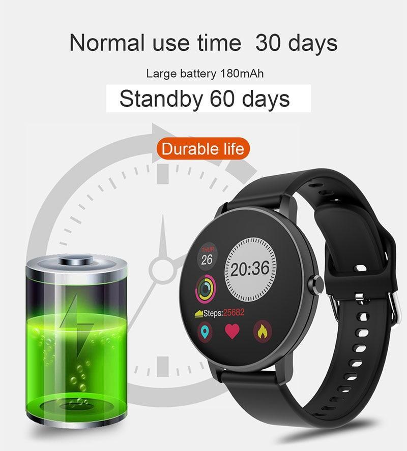 Montre de sport intelligente premium pour iOS/Android - Étanche et élégante