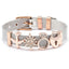 Conjunto de Pulseras de Acero Inoxidable Elegante con Charm de Corazón de Cristal