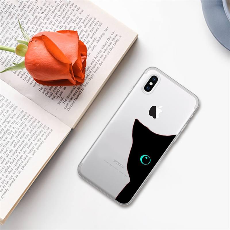 Cute Black Cat Phone Case for iPhone Models