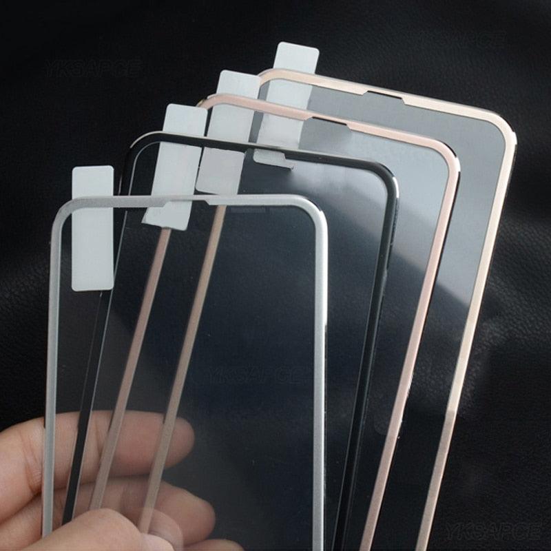 Protecteur d'écran en verre trempé 10D à bords incurvés pour iPhone