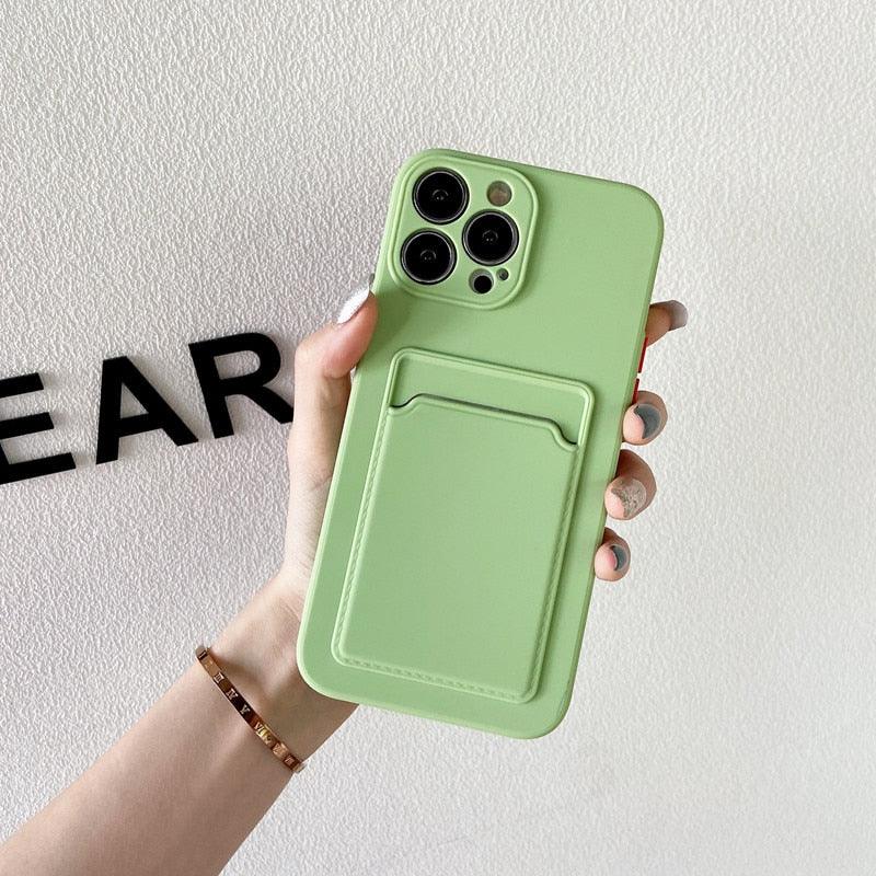 Soft Silicone Wallet Case for iPhone 14/13 Pro Max