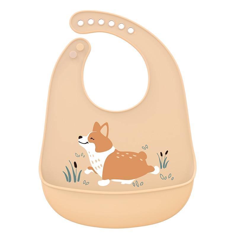 Bavoirs en silicone ajustables avec des designs de dessins animés amusants