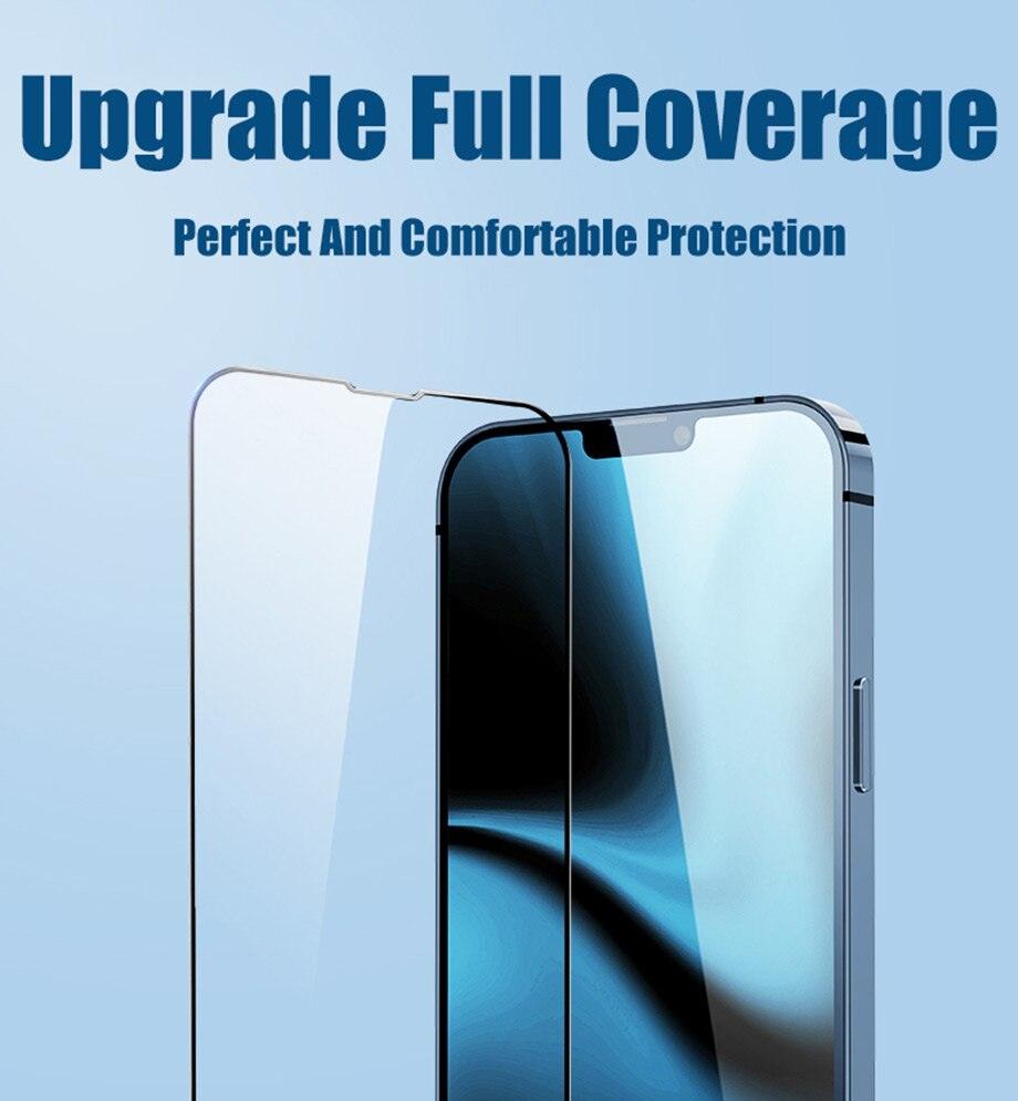 Protector de Pantalla de Vidrio Templado de Cubierta Completa de 4 Paquetes para iPhone