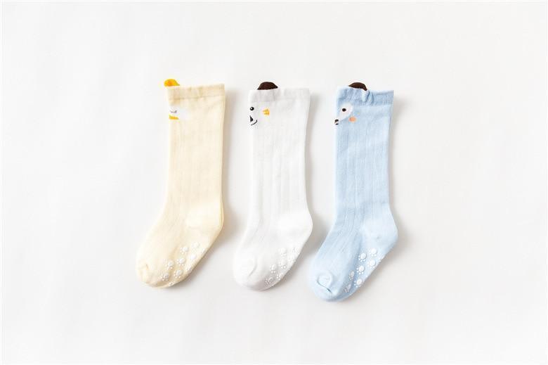 Chaussettes Bébé Blanches Montantes Premium - Design Antidérapant en Coton