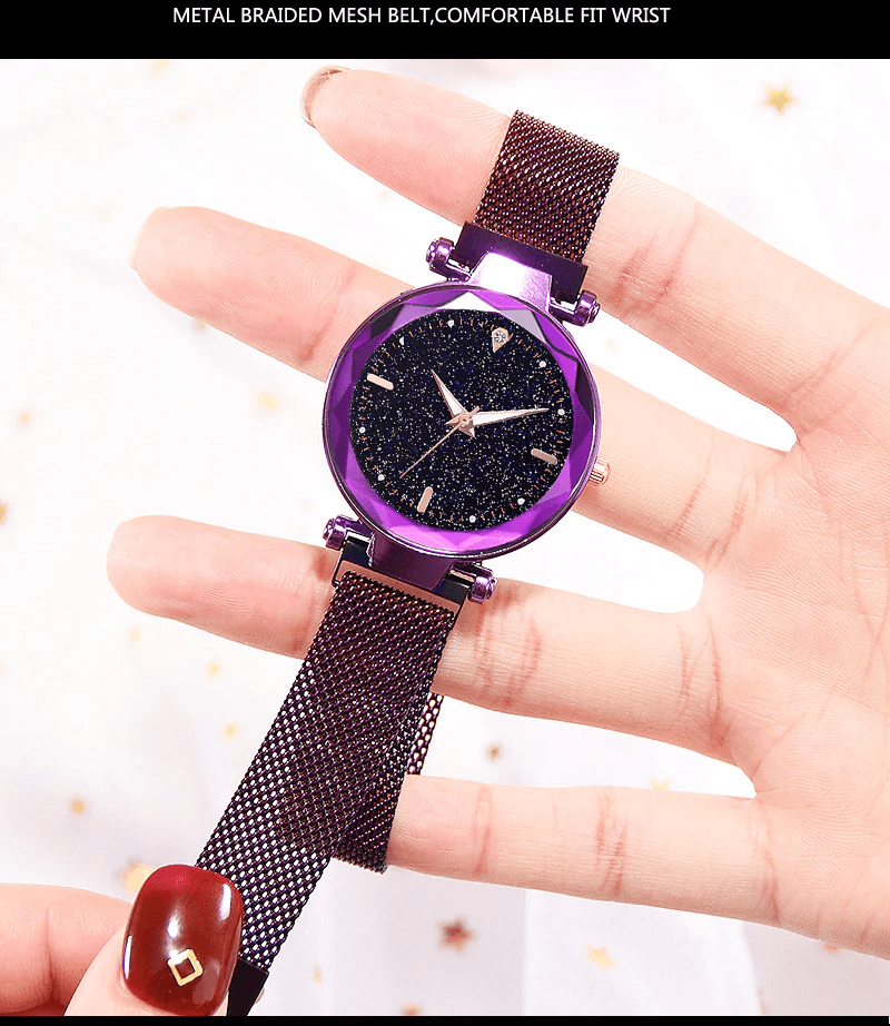 Montre de Femme Luxe Ciel Étoilé - Design Magnétique Étanche