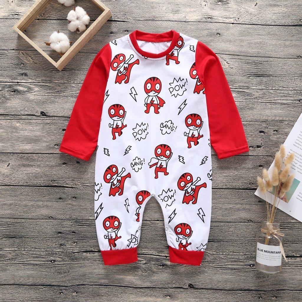 Floral Dinosaur Car Printed Baby Romper - Long Sleeve