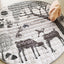 Alfombra de Juego de Algodón Suave con Impresión de Animales del Bosque Nórdico