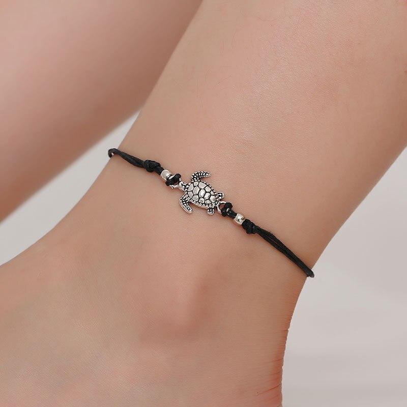 Handmade Vintage Turtle Ankle Bracelet for Women