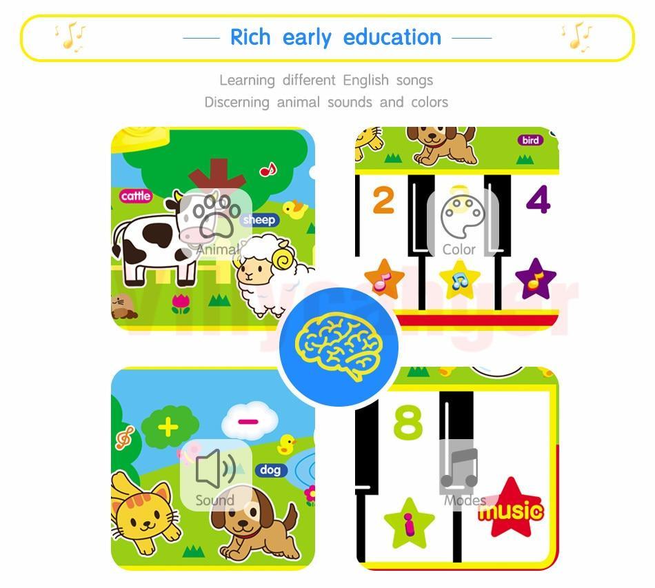 Tapis Musical Interactif avec Sons d'Animaux pour Enfants