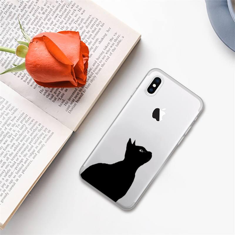 Cute Black Cat Phone Case for iPhone Models