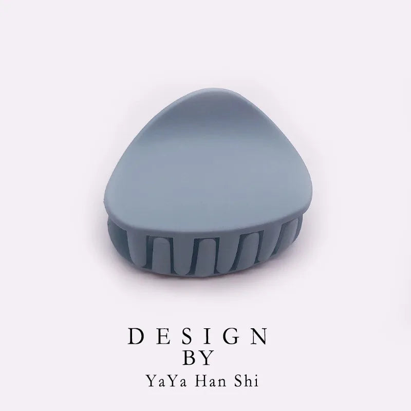 Korean Fashion Design Women Hair Claw Solid Color Hair Crab Retro Square Scrub Hair Clips - Korvel