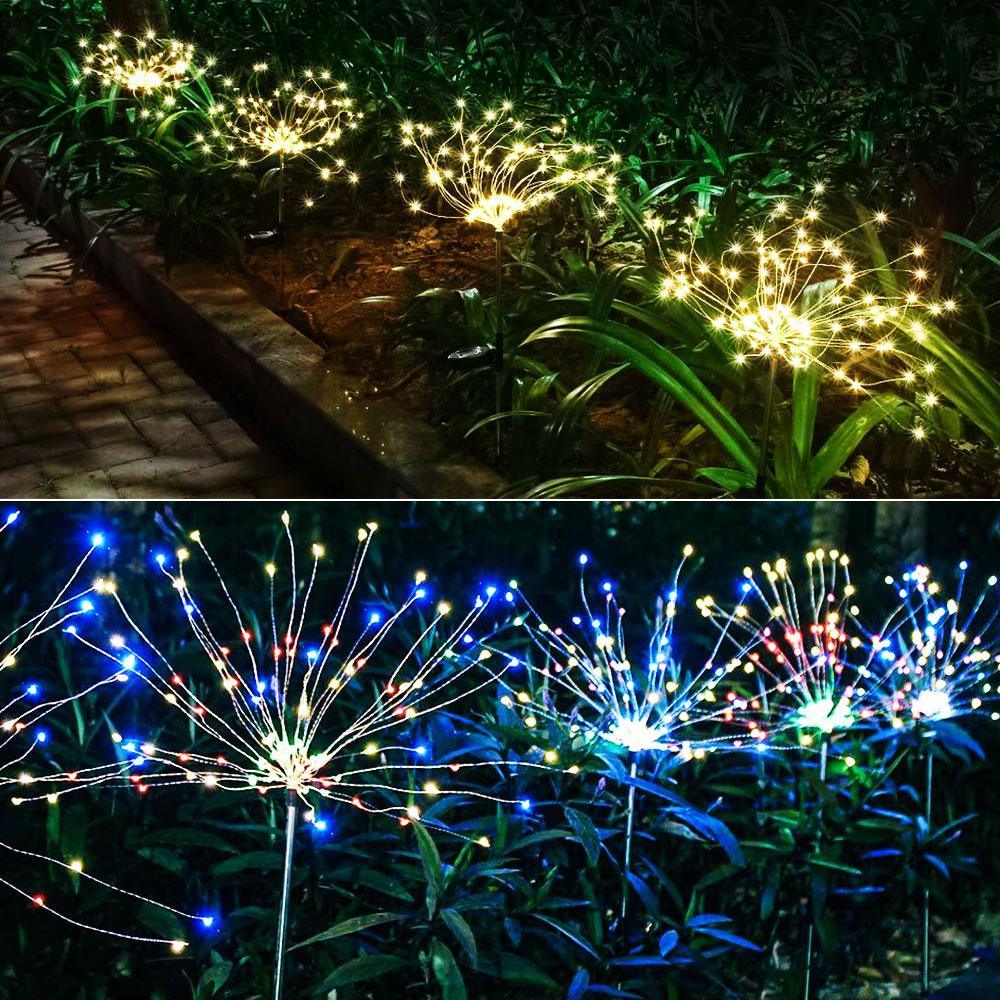 Modern Luxury LED Solar Garden Lamp - Tree Fireworks Design
