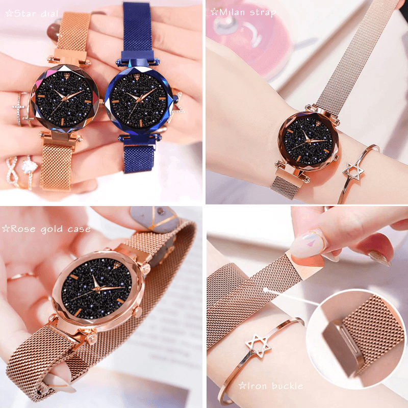 Montre de Femme Luxe Ciel Étoilé - Design Magnétique Étanche