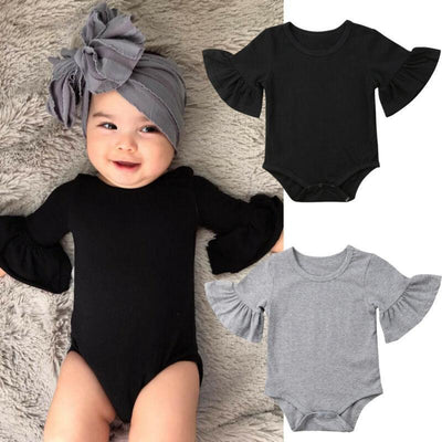 Luxury Modern Baby Girl Bodysuit with Flared Sleeves
