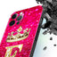 Coque de téléphone à lettres brillantes roses pour iPhone - Protection scintillante