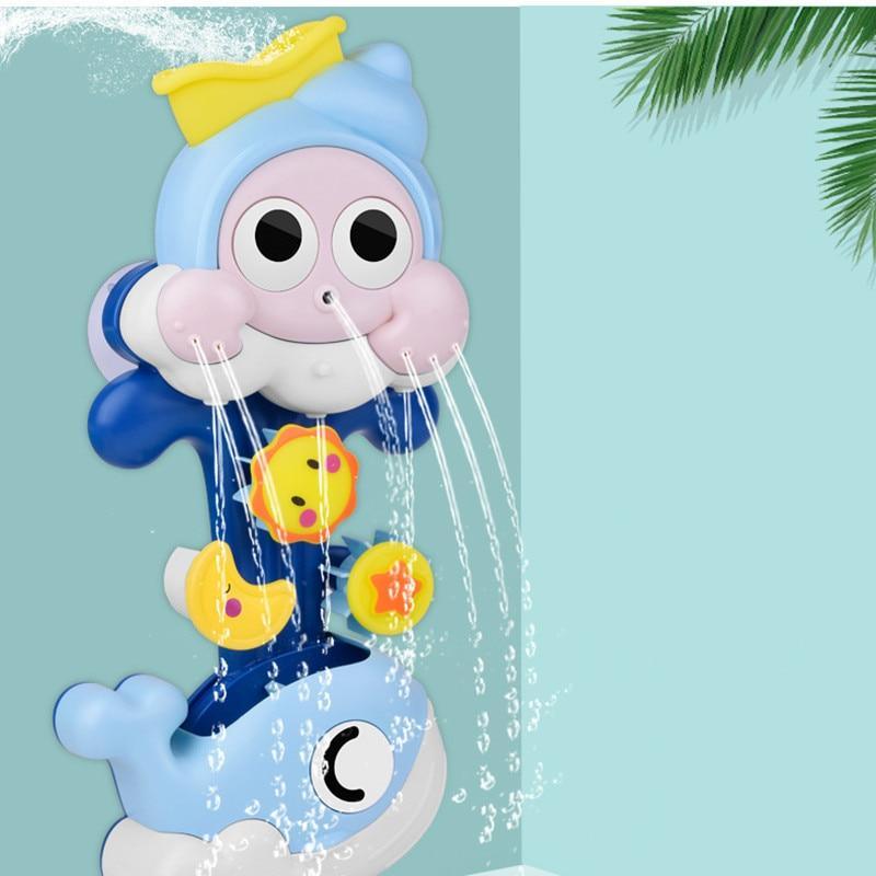 Juguete de baño interactivo de spray de agua caracol y ballena para niños pequeños