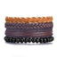 Vintage Black Bead Leather Bracelet for Men and Women