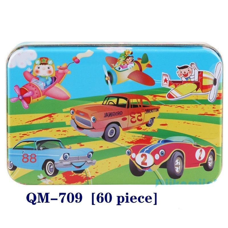 60-Piece Cartoon Animal Wooden Puzzle for Kids - Educational Fun Toy - Korvel