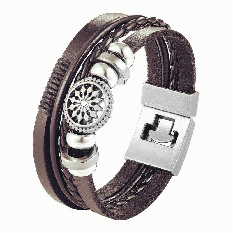 Bracelet en cuir tressé tendance pour hommes et femmes