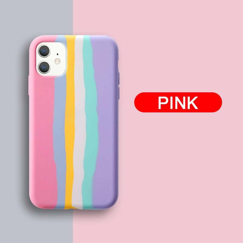 Funda de Silicona Arcoíris de Lujo para iPhone - Protección Premium