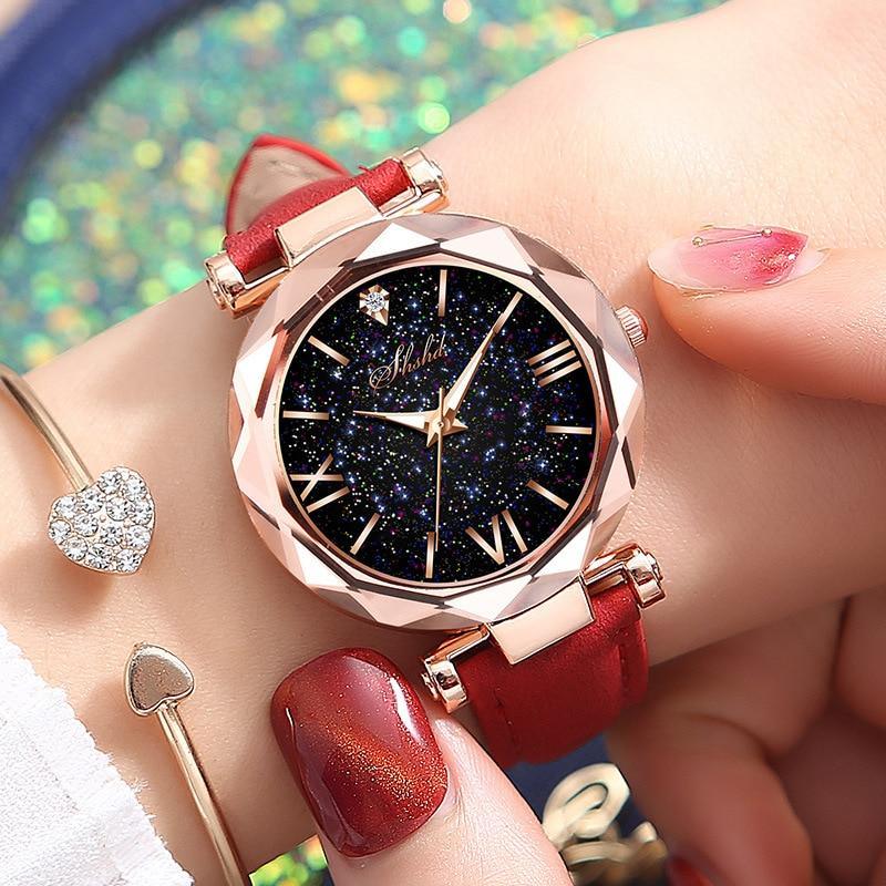 Montre à Quartz en Cuir Élégante pour Femme