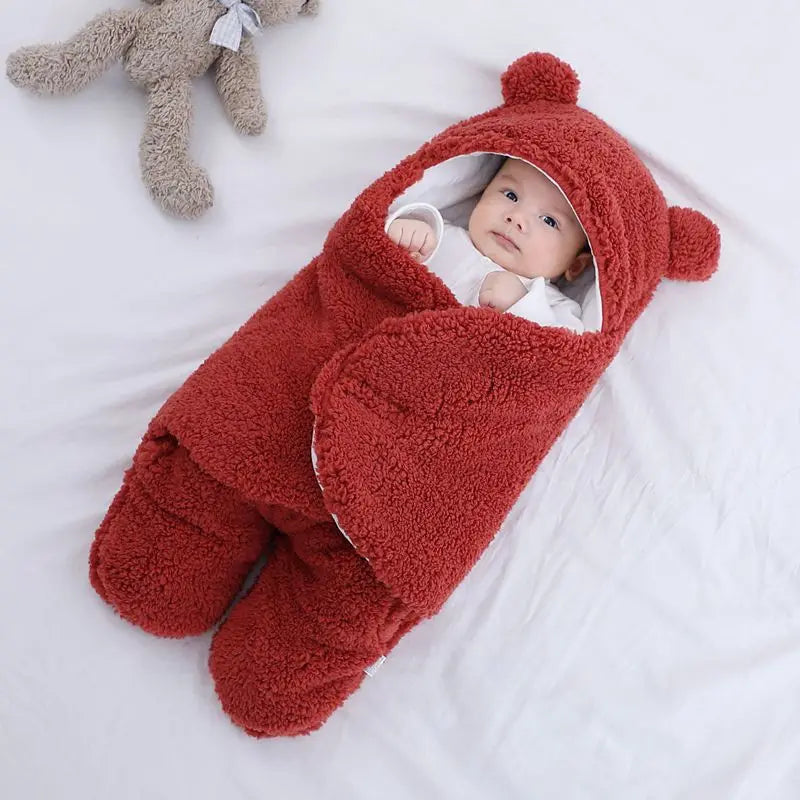 Baby Sleeping Bag Ultra-Soft Fluffy Fleece Newborn Receiving Blanket Infant Boys Girls ClothesSleeping Nursery Wrap Swaddle - Korvel