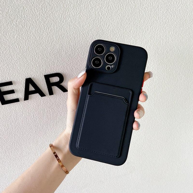 Soft Silicone Wallet Case for iPhone 14/13 Pro Max