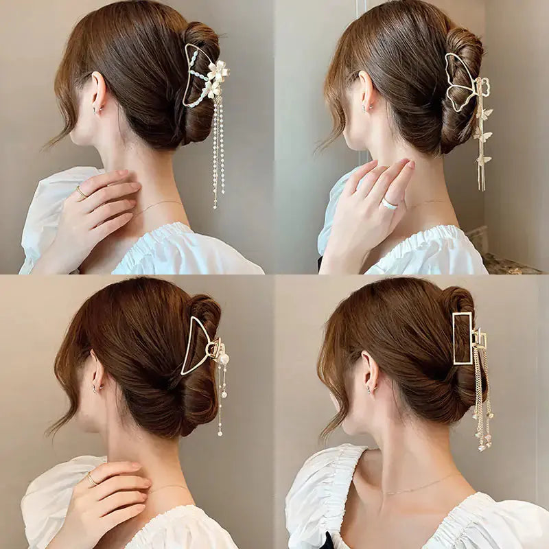 Pinza para el cabello en forma de mariposa elegante para recogidos con estilo