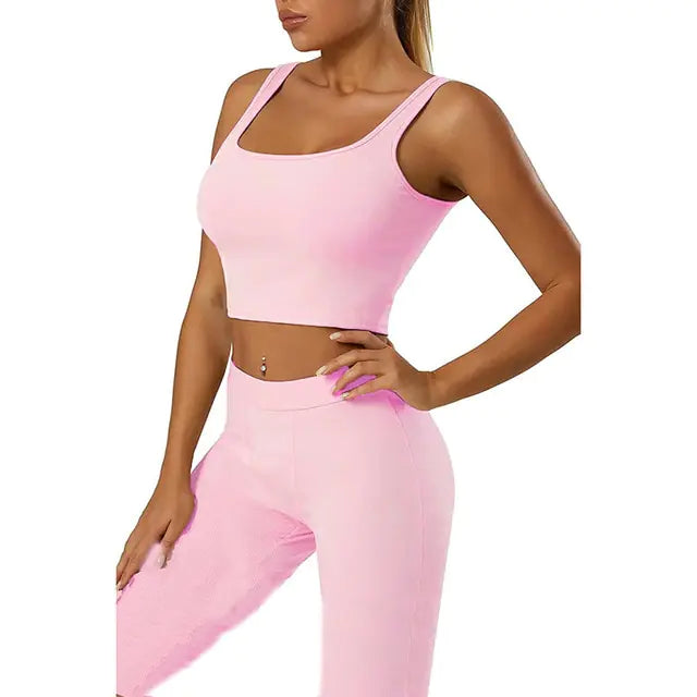 Conjunto de Top Corto y Leggings de Gimnasio Premium