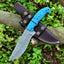 Artisan Crafted Damascus Steel Hunting Knife – 10-Inch Blade with Stylish Resin Handle and Leather Sheath - Korvel