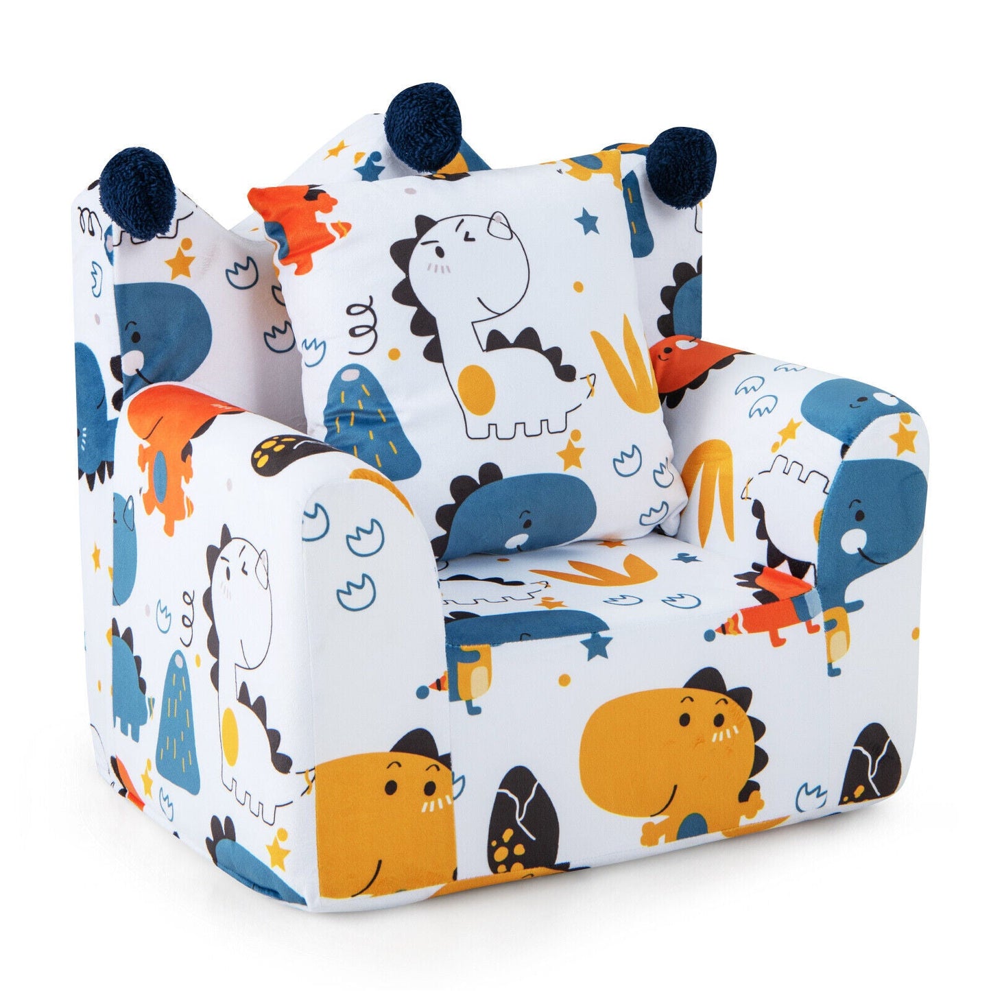 Sofa pour enfants avec rembourrage haute densité et coussin supplémentaire - Bleu