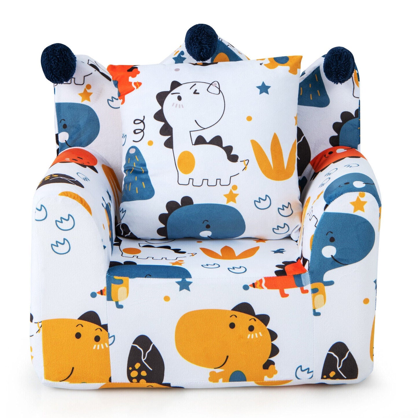 Sofa pour enfants avec rembourrage haute densité et coussin supplémentaire - Bleu